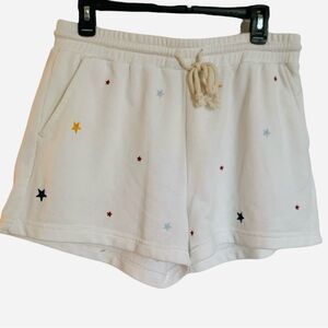 Lou & Grey White Star Patterned Athletic Shorts for Loft medium cotton!